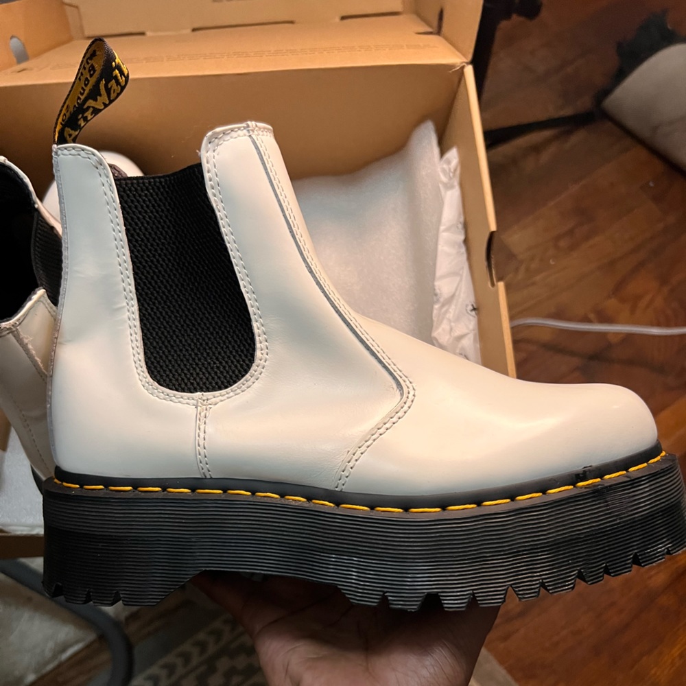 Dr.Martens Leather Platform Chelsea Boots - Picture 11 of 12